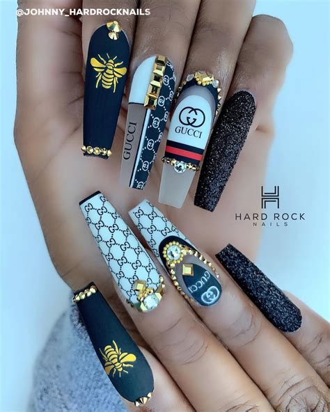 stamping nail art gucci|white gucci nail designs.